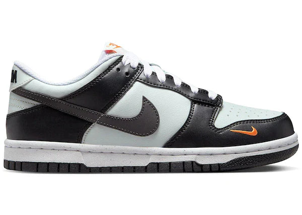 Nike Dunk Low Black Bright Mandarin Mini Swoosh GS
