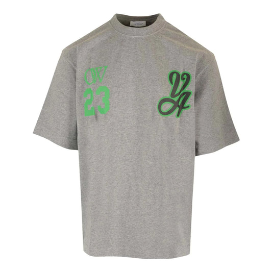 Off White 23 Varsity Skate Cotton Tee - Grey/Green