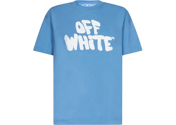 OFF-WHITE 70s Type Logo Casual S/S T-shirt Light Blue/White