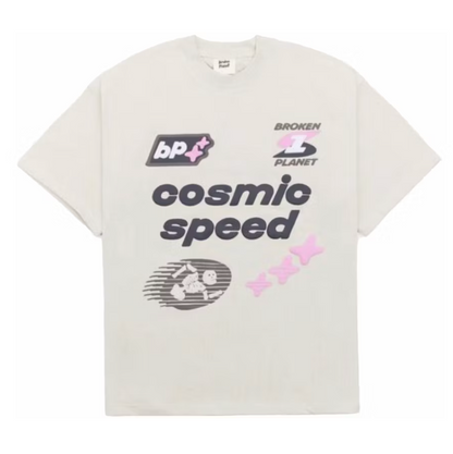 Broken Planet Cosmic Speed T-Shirt Bone White
